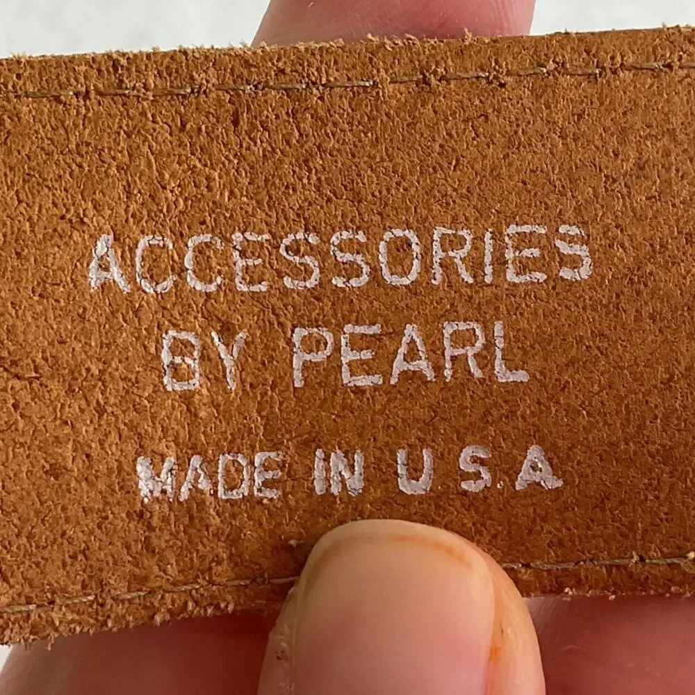 Accessories by Pearl Womens Leather Belt 7506 Made in USA Large